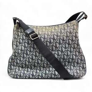 Christian Dior Trotter Monogram Canvas Unisex Messenger Bag Navy Blue – vintage